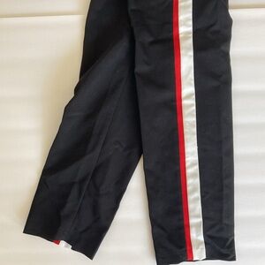 Zara Basic Tuxedo Red/White Stripe Black Jogging Pants 2 Side Pockets sz M